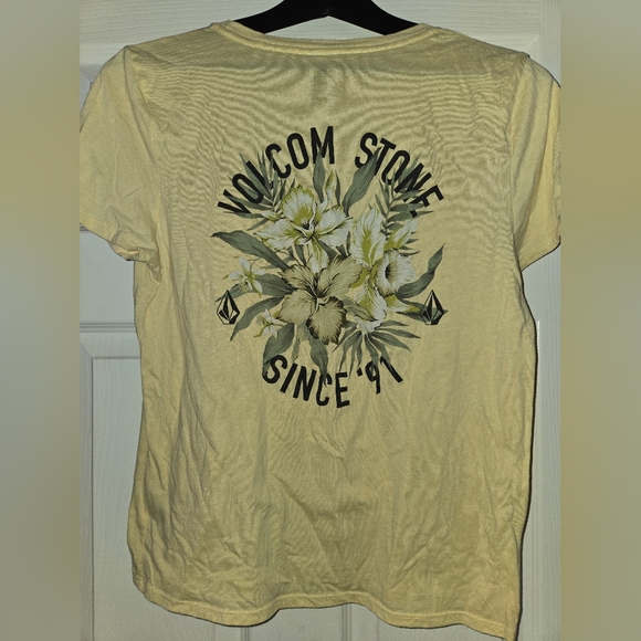 Volcom Women's Yellow Graphic Tee - Picture 1 of 4
